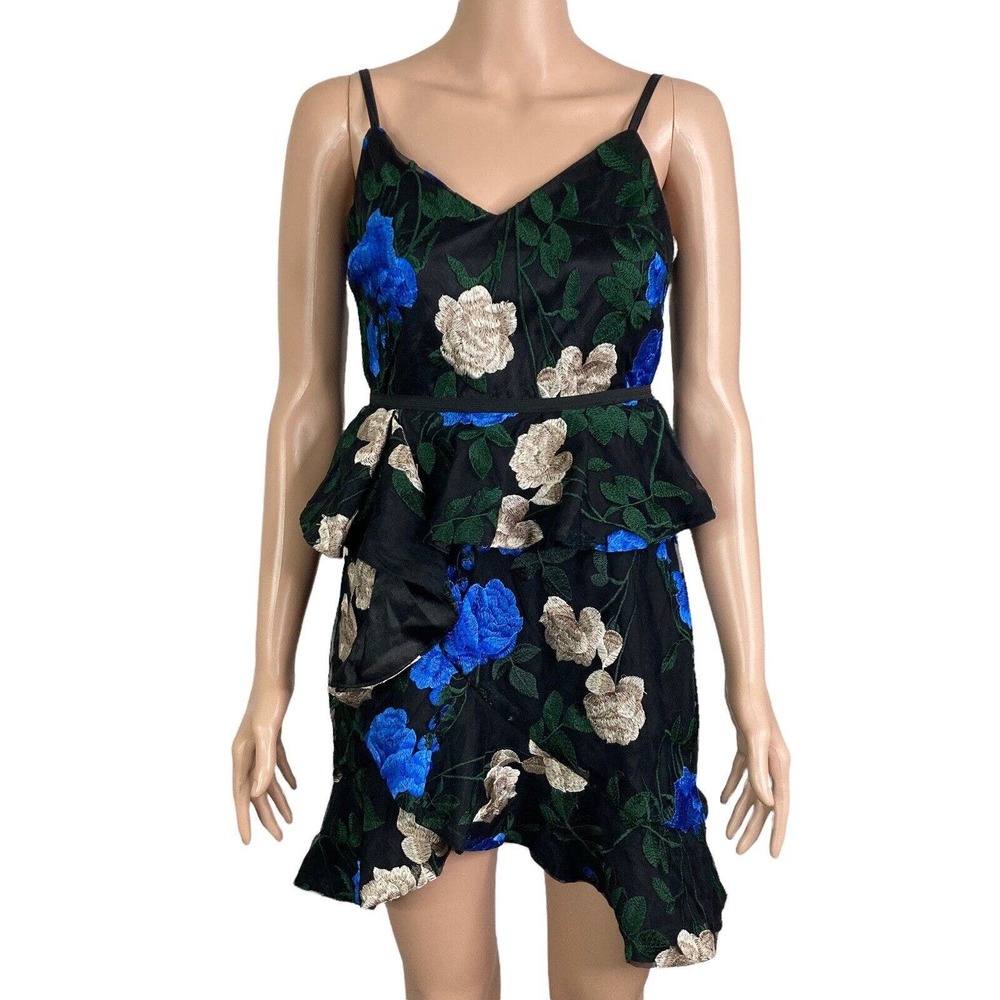 Floral Black and Blue Women's Dress